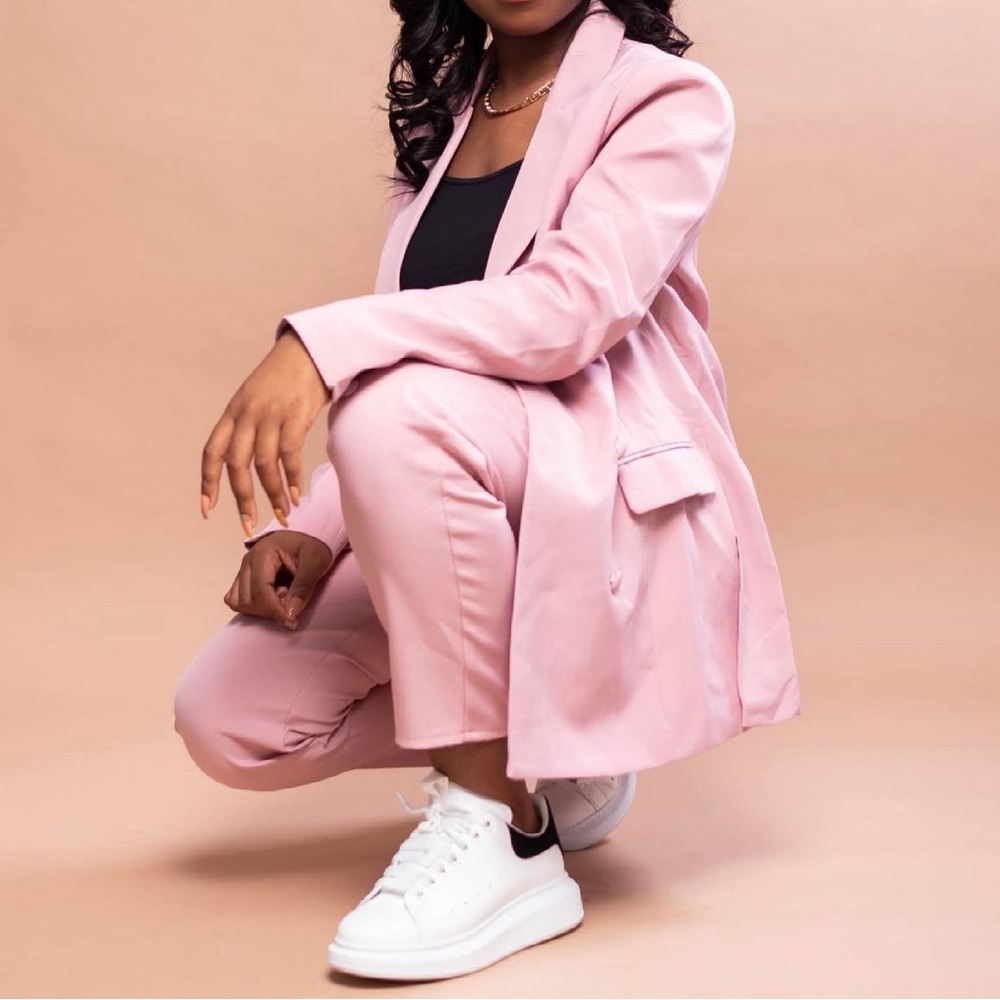 missguided pink trousers